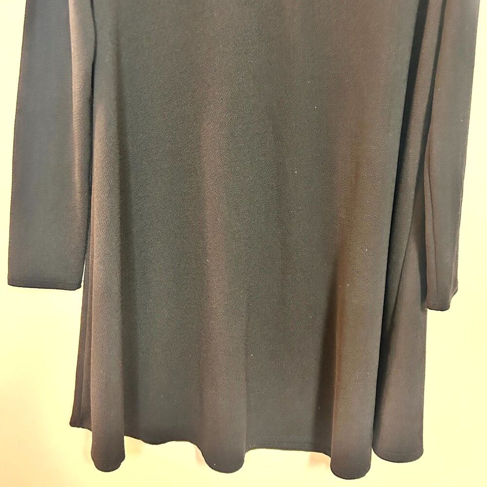 A.Gain Mini Dress Women Medium Black Elbow Patches Long Sleeve Modest Minimalist - Picture 6 of 9